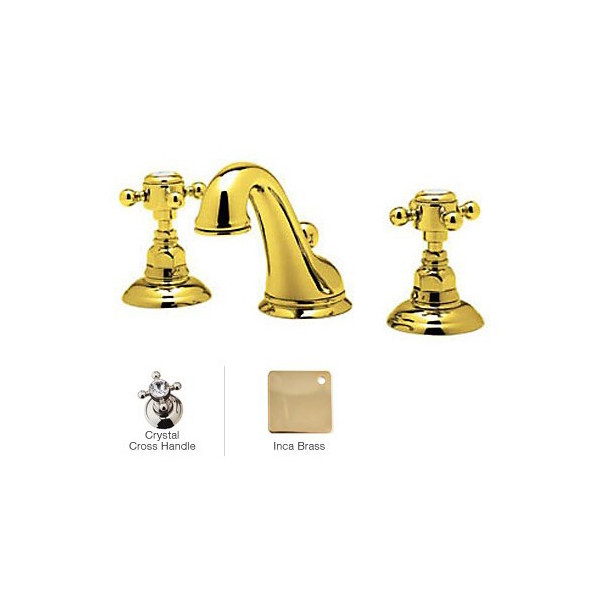 Rohl A1408XC-2 Crystal-Cross Viaggio C-Spout Widespread Lavatory Faucet