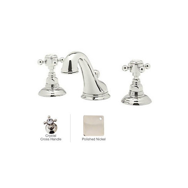 Rohl A1408XC-2 Crystal-Cross Viaggio C-Spout Widespread Lavatory Faucet