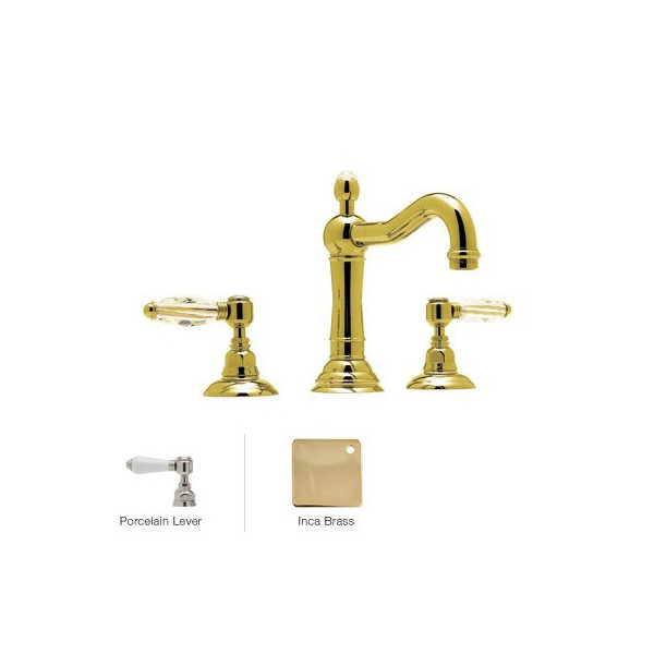 Rohl A1409LP-2 Porcelain-Lever Acqui Column Spout Widespread Bath Faucet