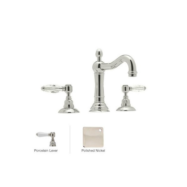 Rohl A1409LP-2 Porcelain-Lever Acqui Column Spout Widespread Bath Faucet