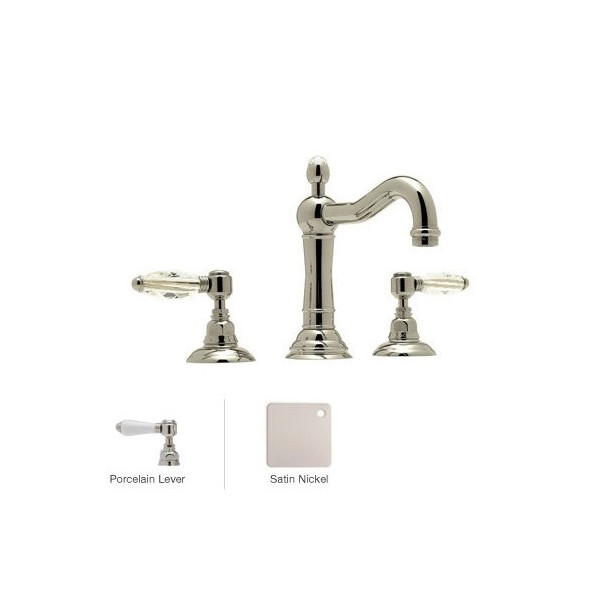 Rohl A1409LP-2 Porcelain-Lever Acqui Column Spout Widespread Bath Faucet