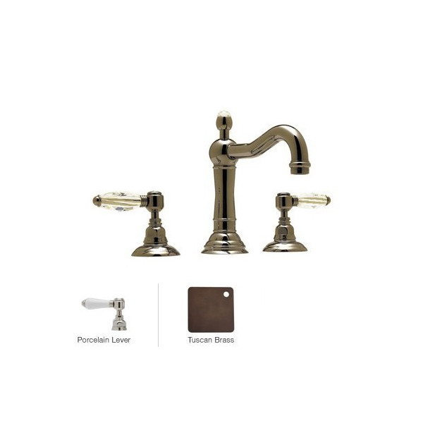 Rohl A1409LP-2 Porcelain-Lever Acqui Column Spout Widespread Bath Faucet