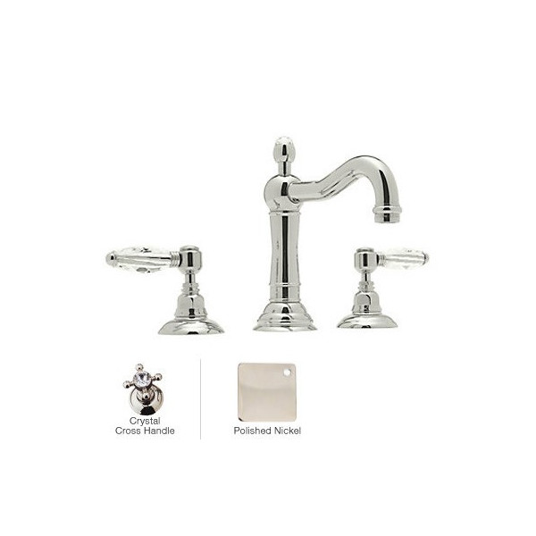 Rohl A1409XC-2 Crystal-Cross Acqui Column Spout Widespread Lavatory Faucet