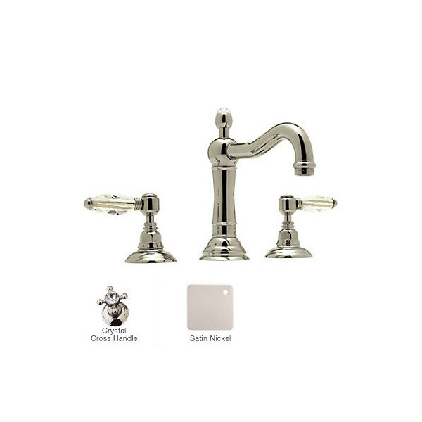Rohl A1409XC-2 Crystal-Cross Acqui Column Spout Widespread Lavatory Faucet