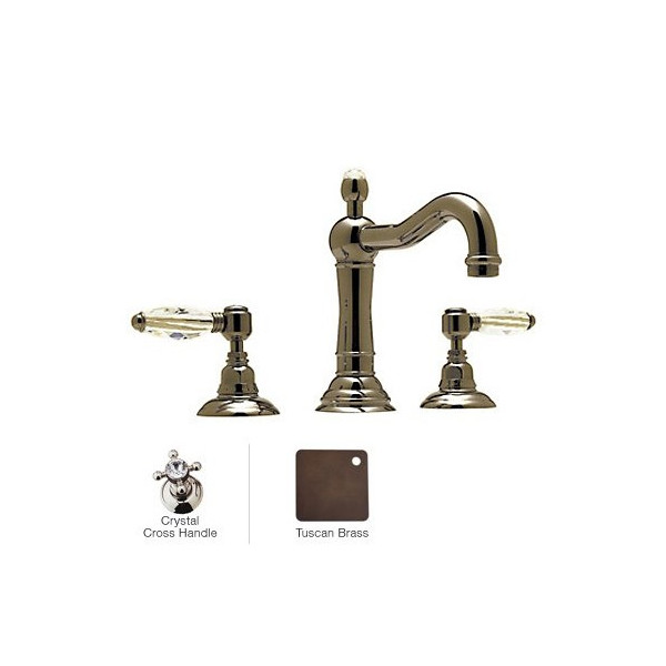 Rohl A1409XC-2 Crystal-Cross Acqui Column Spout Widespread Lavatory Faucet