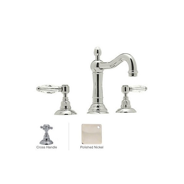 Rohl A1409XM-2 Cross-Handle Acqui Column Spout Widespread Lavatory Faucet