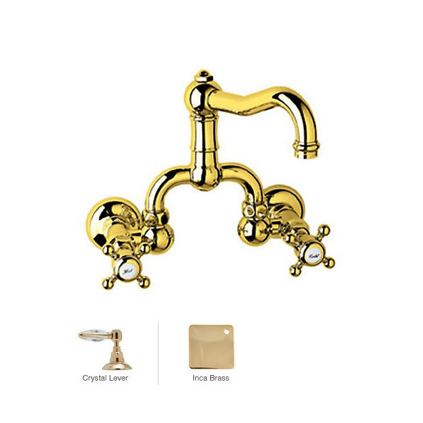 Rohl A1418LC-2 Acqui Wall Mounted Low Lead Bridge Lavatory Faucet