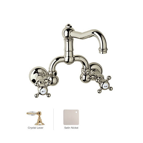 Rohl A1418LC-2 Acqui Wall Mounted Low Lead Bridge Lavatory Faucet