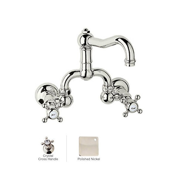 Rohl A1418XC-2 Acqui Wall Mounted Low Lead Bridge Lavatory Faucet