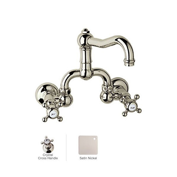 Rohl A1418XC-2 Acqui Wall Mounted Low Lead Bridge Lavatory Faucet