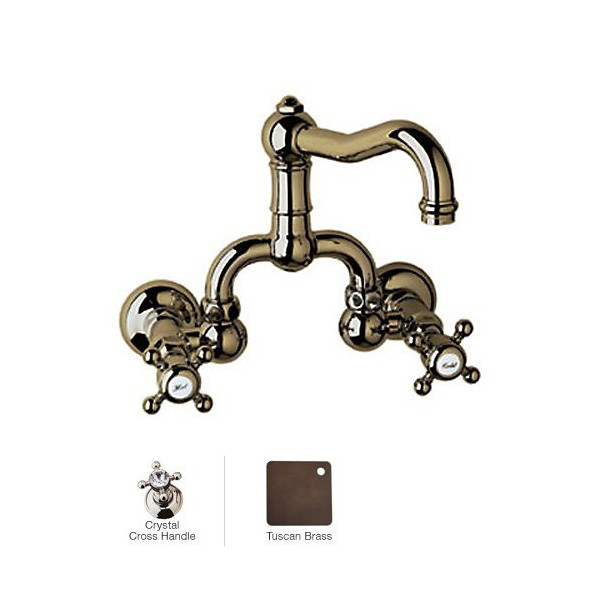 Rohl A1418XC-2 Acqui Wall Mounted Low Lead Bridge Lavatory Faucet