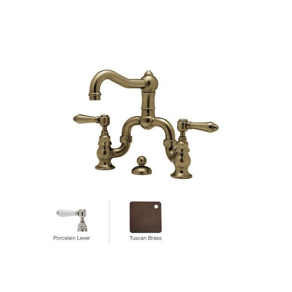 Rohl A1419LP-2 Acqui Deck Mounted Low Lead Bridge Lavatory Faucet