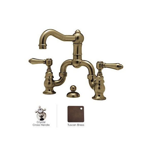 Rohl A1419XC-2 Acqui Deck Mounted Low Lead Bridge Lavatory Faucet
