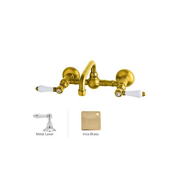 Rohl A1423LM-2 Vocca Wall Mounted Bridge Bathroom Faucet With Metal Handle