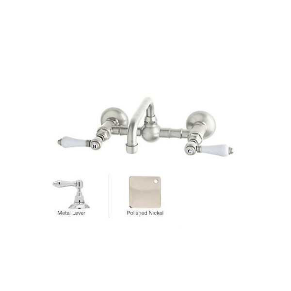 Rohl A1423LM-2 Vocca Wall Mounted Bridge Bathroom Faucet With Metal Handle