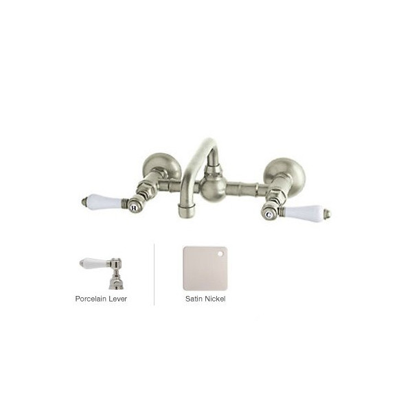 Rohl A1423LP-2 Vocca Wall Mounted Bridge Bathroom Faucet With Porcelain Han