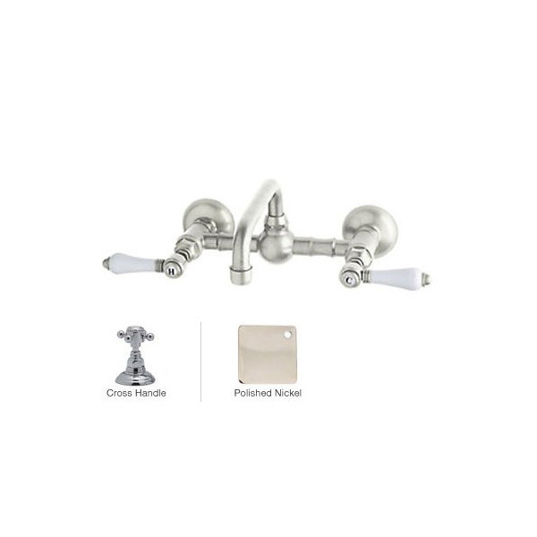 Rohl A1423XM-2 Vocca Wall Mounted Bridge Bathroom Faucet With Metal Handle