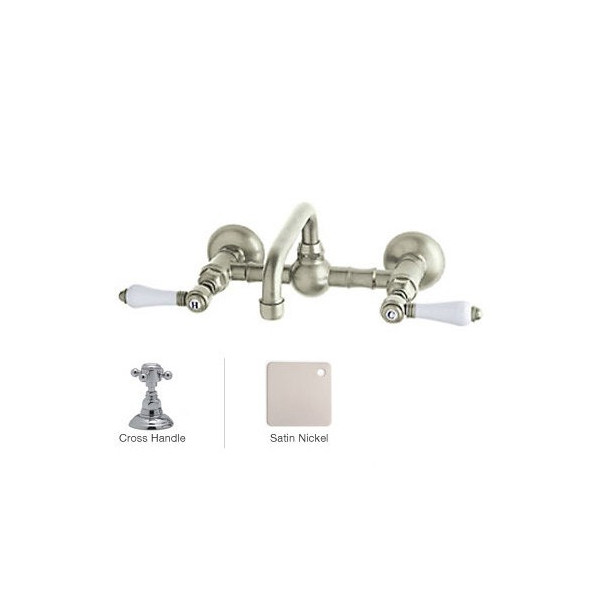 Rohl A1423XM-2 Vocca Wall Mounted Bridge Bathroom Faucet With Metal Handle