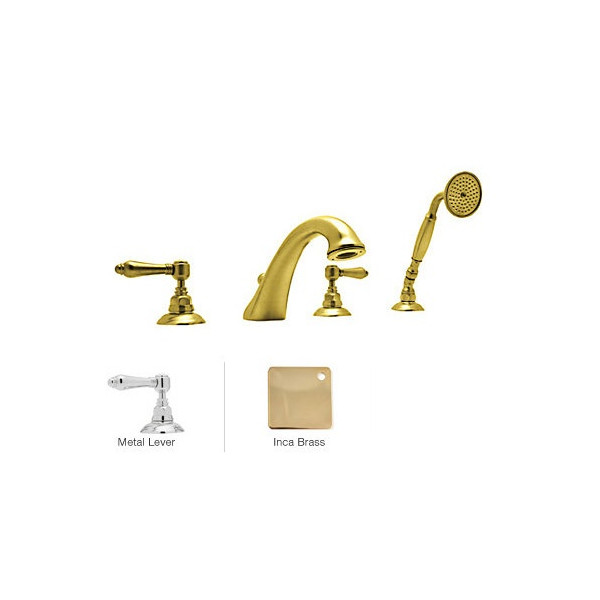 Rohl A1464LM Viaggio 4-Hole Deck Mount C-Spout Tub Filler