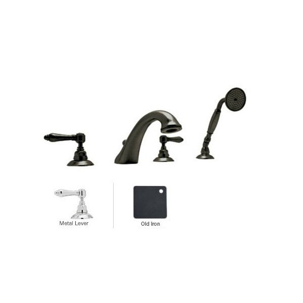 Rohl A1464LM Viaggio 4-Hole Deck Mount C-Spout Tub Filler