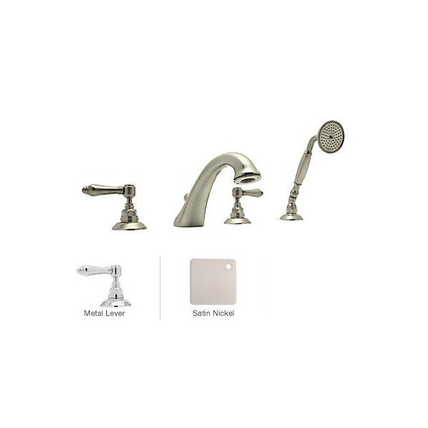 Rohl A1464LM Viaggio 4-Hole Deck Mount C-Spout Tub Filler