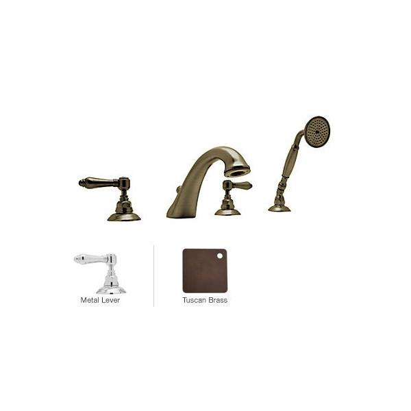 Rohl A1464LM Viaggio 4-Hole Deck Mount C-Spout Tub Filler