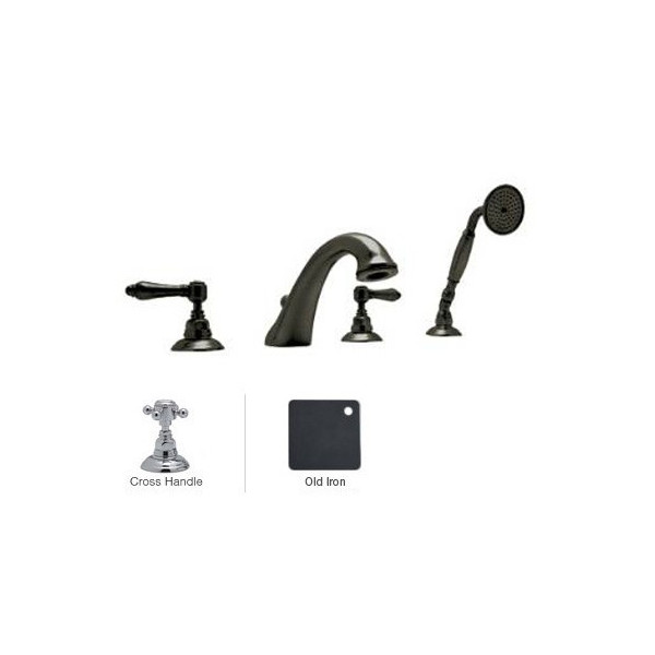 Rohl A1464XM Viaggio 4-Hole Deck Mount C-Spout Tub Filler
