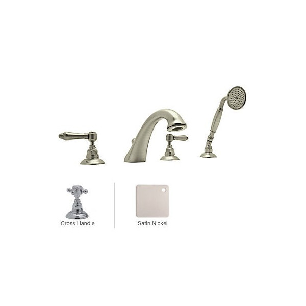 Rohl A1464XM Viaggio 4-Hole Deck Mount C-Spout Tub Filler