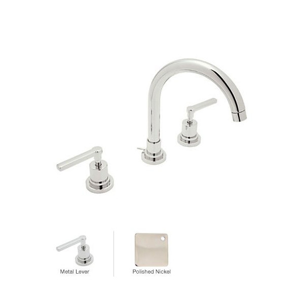 Rohl A2208LM-2 Lombardia C-Spout Low Lead Widespread Lavatory Faucet 