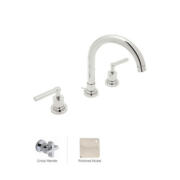 Rohl A2208XM-2 Lombardia C-Spout Low Lead Widespread Lavatory Faucet