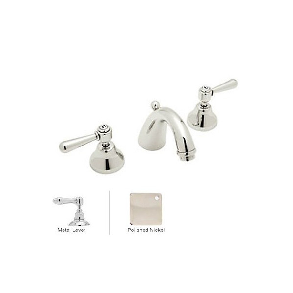 Rohl A2707LM-2 Verona 3 Holes Hi Arc C-Spout Widespread Lavatory Faucet