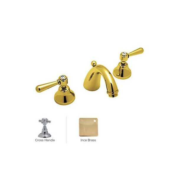Rohl A2707XM-2 Verona 3 Holes Hi Arc C-Spout Widespread Lavatory Faucet