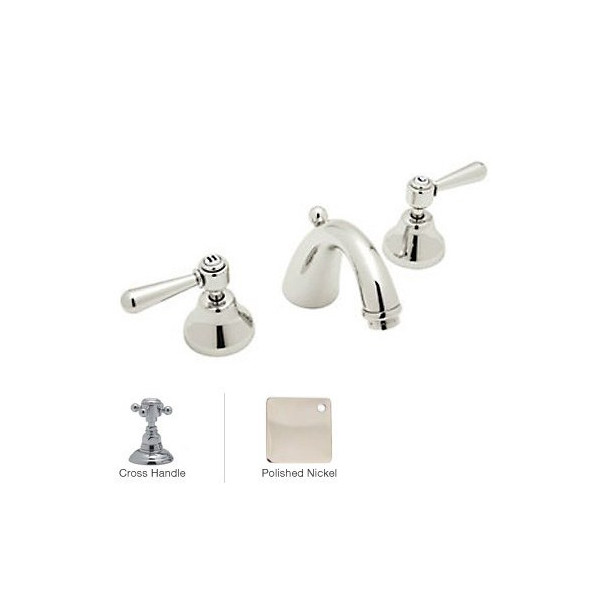 Rohl A2707XM-2 Verona 3 Holes Hi Arc C-Spout Widespread Lavatory Faucet