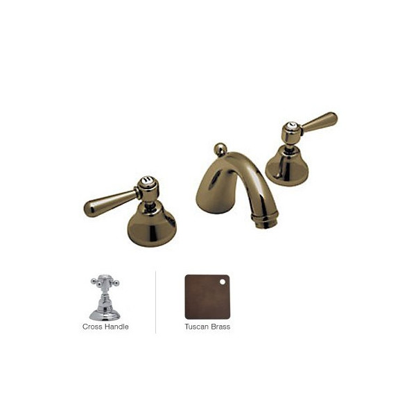 Rohl A2707XM-2 Verona 3 Holes Hi Arc C-Spout Widespread Lavatory Faucet