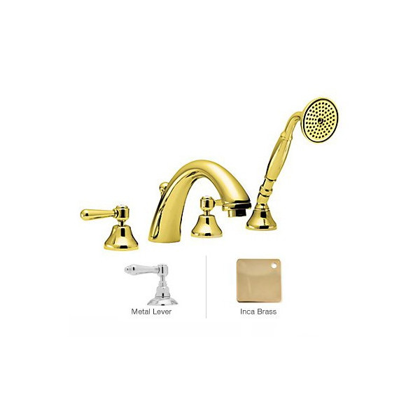 Rohl A2764LM Verona Verona 4 Hole Deck Mount Bath Mixer with C Spout