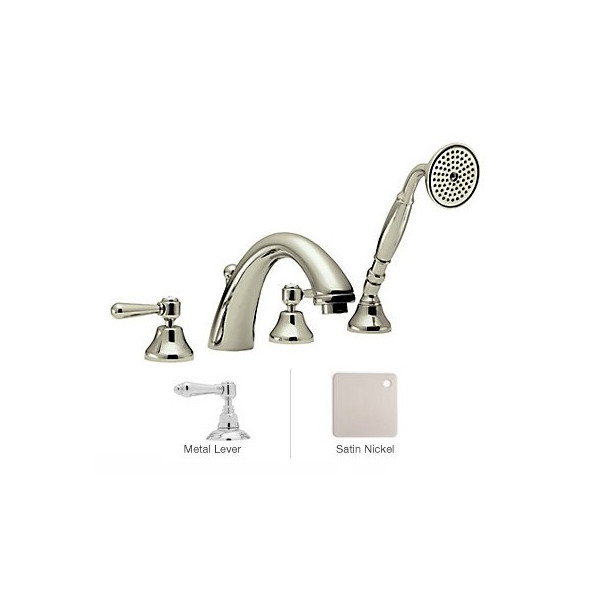Rohl A2764LM Verona Verona 4 Hole Deck Mount Bath Mixer with C Spout