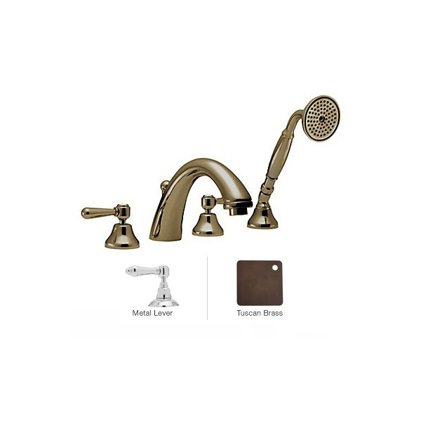 Rohl A2764LM Verona Verona 4 Hole Deck Mount Bath Mixer with C Spout