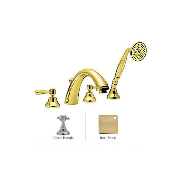 Rohl A2764XM Verona Verona 4 Hole Deck Mount Bath Mixer with C Spout
