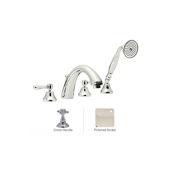 Rohl A2764XM Verona Verona 4 Hole Deck Mount Bath Mixer with C Spout