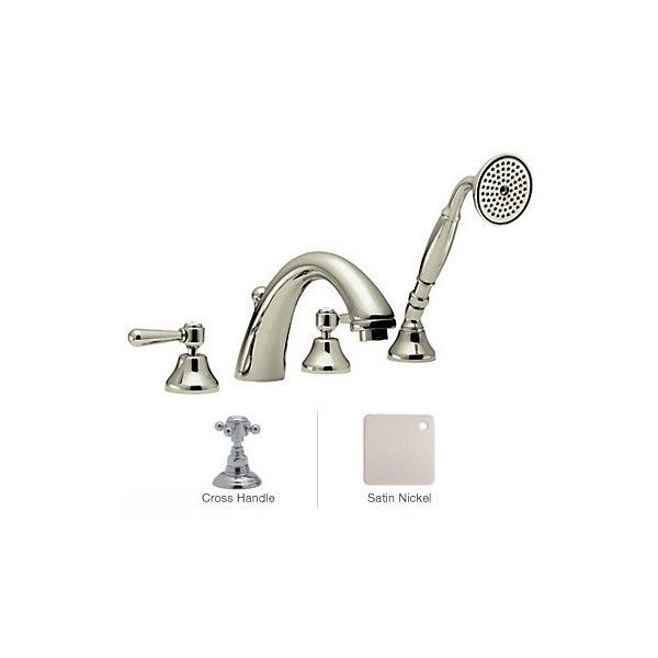 Rohl A2764XM Verona Verona 4 Hole Deck Mount Bath Mixer with C Spout