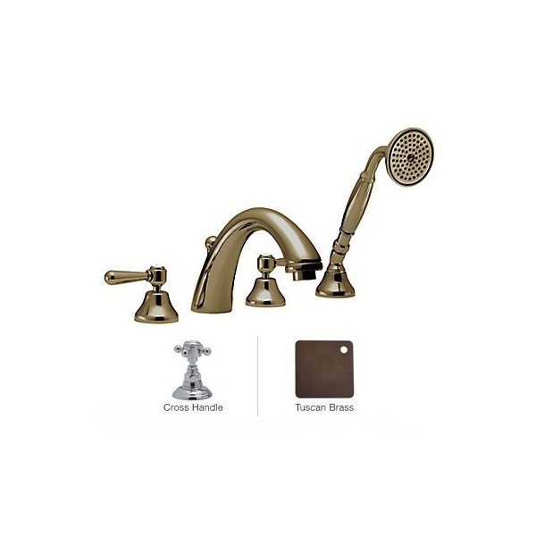 Rohl A2764XM Verona Verona 4 Hole Deck Mount Bath Mixer with C Spout