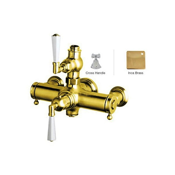 Rohl A4817XM Palladian Cross-Handle Wall Mount Exposed Thermostatic Mixer