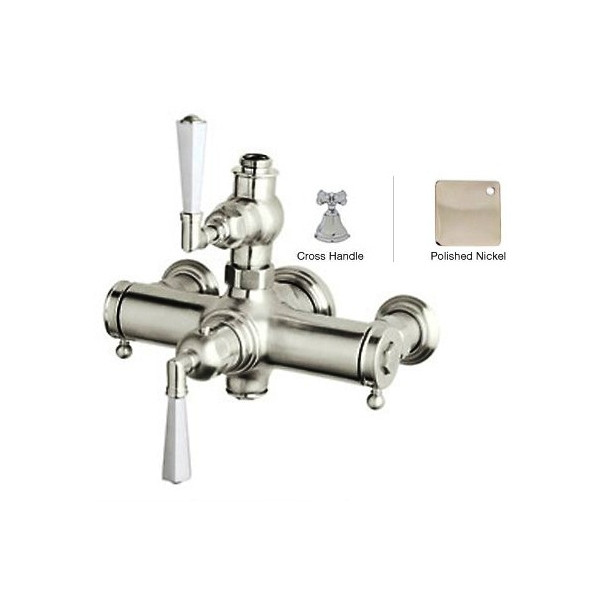 Rohl A4817XM Palladian Cross-Handle Wall Mount Exposed Thermostatic Mixer