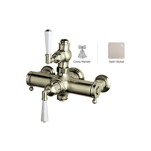 Rohl A4817XM Palladian Cross-Handle Wall Mount Exposed Thermostatic Mixer