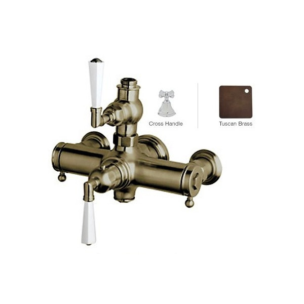 Rohl A4817XM Palladian Cross-Handle Wall Mount Exposed Thermostatic Mixer