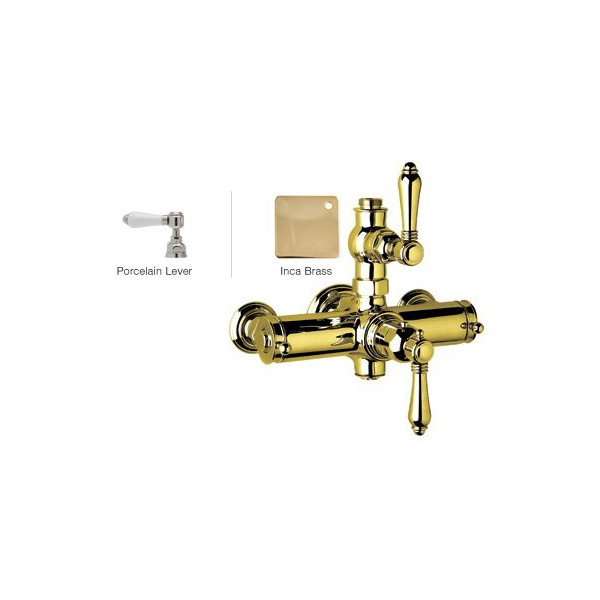 Rohl A4917LP Country Bath Porcelain Lever Handles Thermostatic Shower