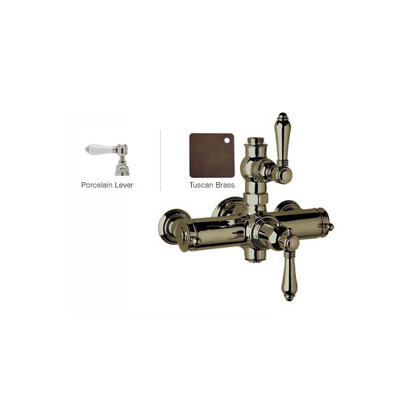 Rohl A4917LP Country Bath Porcelain Lever Handles Thermostatic Shower