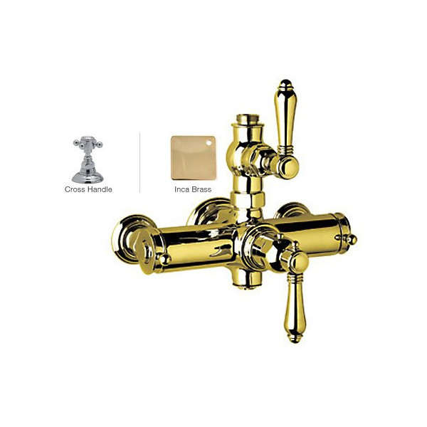 Rohl A4917XM Country Bath Metal Cross Handles Exposed Thermostatic Shower