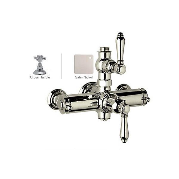 Rohl A4917XM Country Bath Metal Cross Handles Exposed Thermostatic Shower