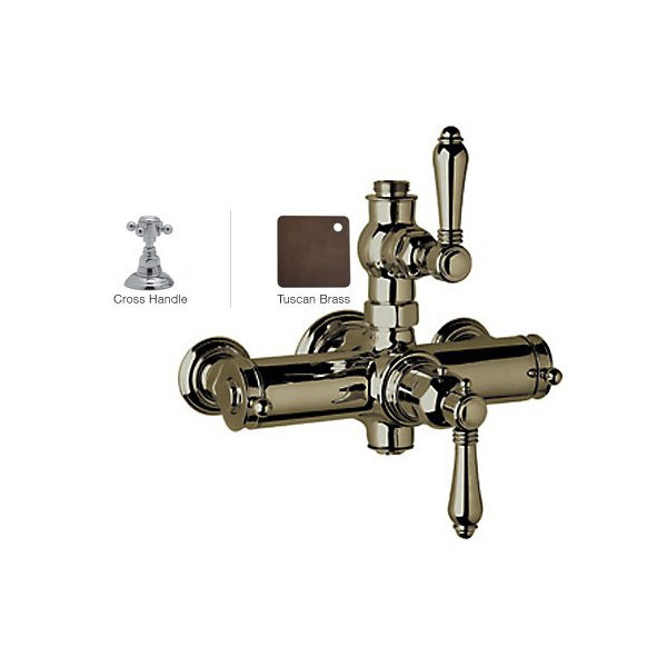 Rohl A4917XM Country Bath Metal Cross Handles Exposed Thermostatic Shower